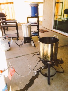The brew day setup.